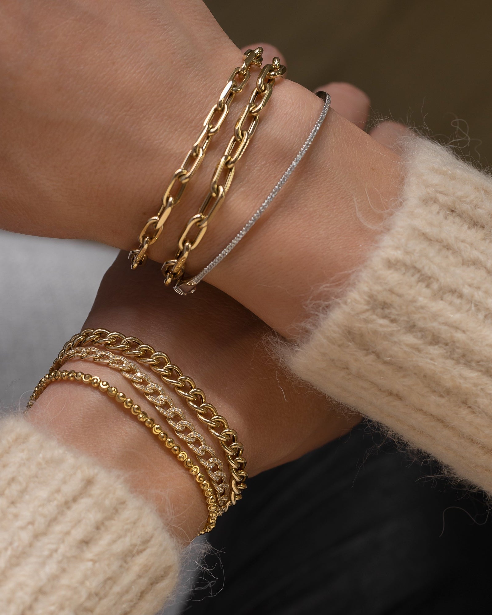 Zoe Lev 14k Gold Extra Large Open Link Chain Bracelet