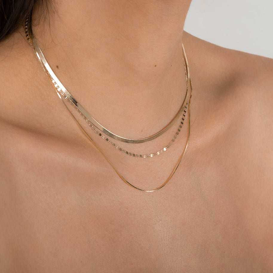 Zoe Lev 14k Gold Mirror Chain Link Necklace