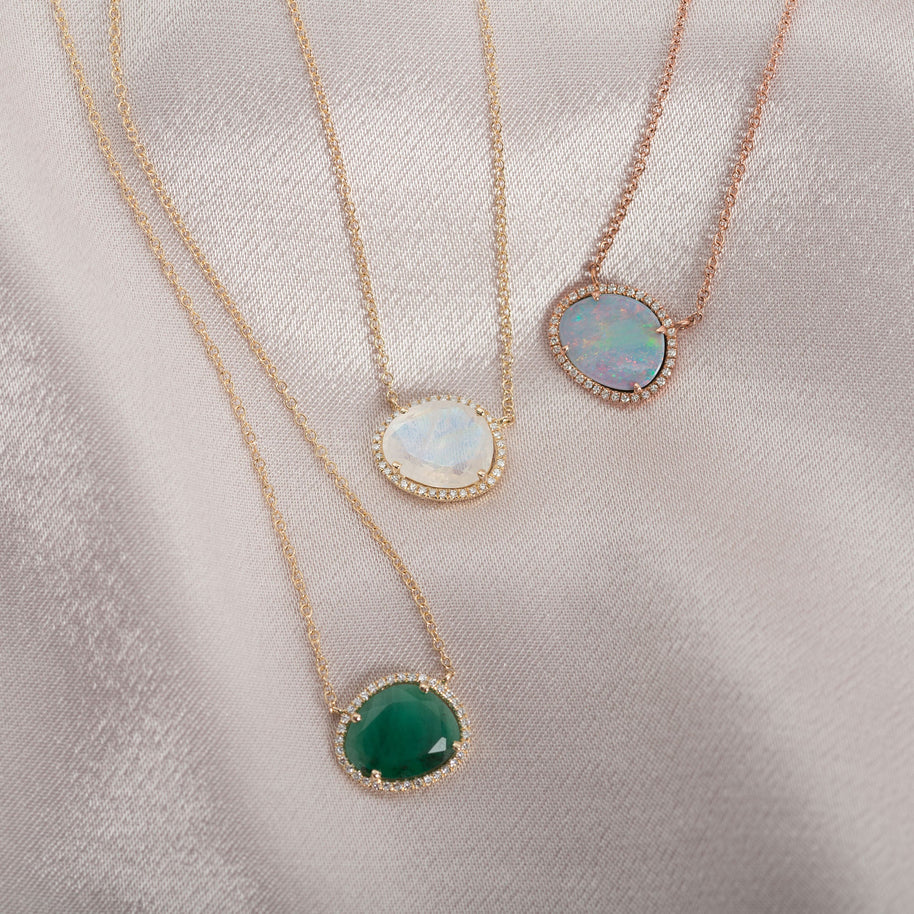 Zoe Lev Diamond Moonstone Necklace