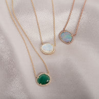 Zoe Lev Diamond Moonstone Necklace