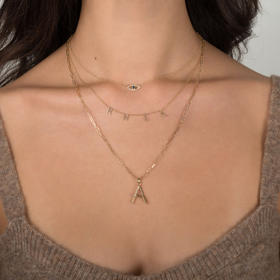 Zoe Lev Diamond & Sapphire Evil Eye Necklace