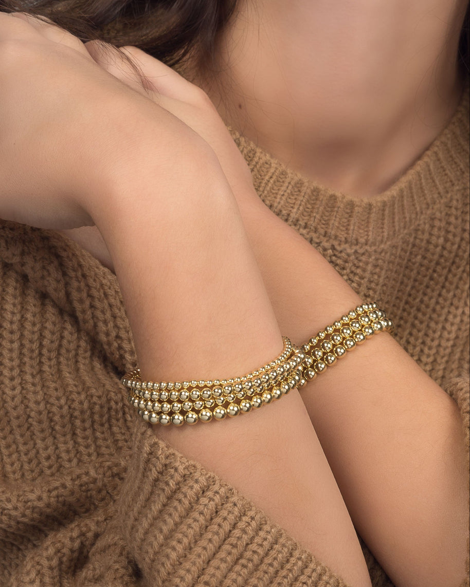 Zoe Lev 3mm Gold Bead Bracelet