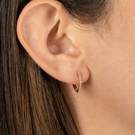Zoe Lev Diamond Curve Huggie Earrings