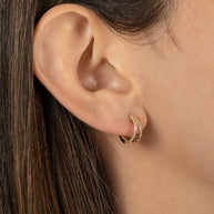Zoe Lev Diamond Split Huggie Earrings