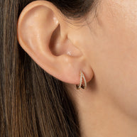Zoe Lev Diamond Split Huggie Earrings