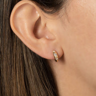 Zoe Lev Diamond Domed Starburst Huggie Earrings