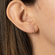 Zoe Lev Mini Diamond Huggie Earrings