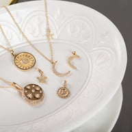 Zoe Lev Pave Diamond Moon And Star Necklace