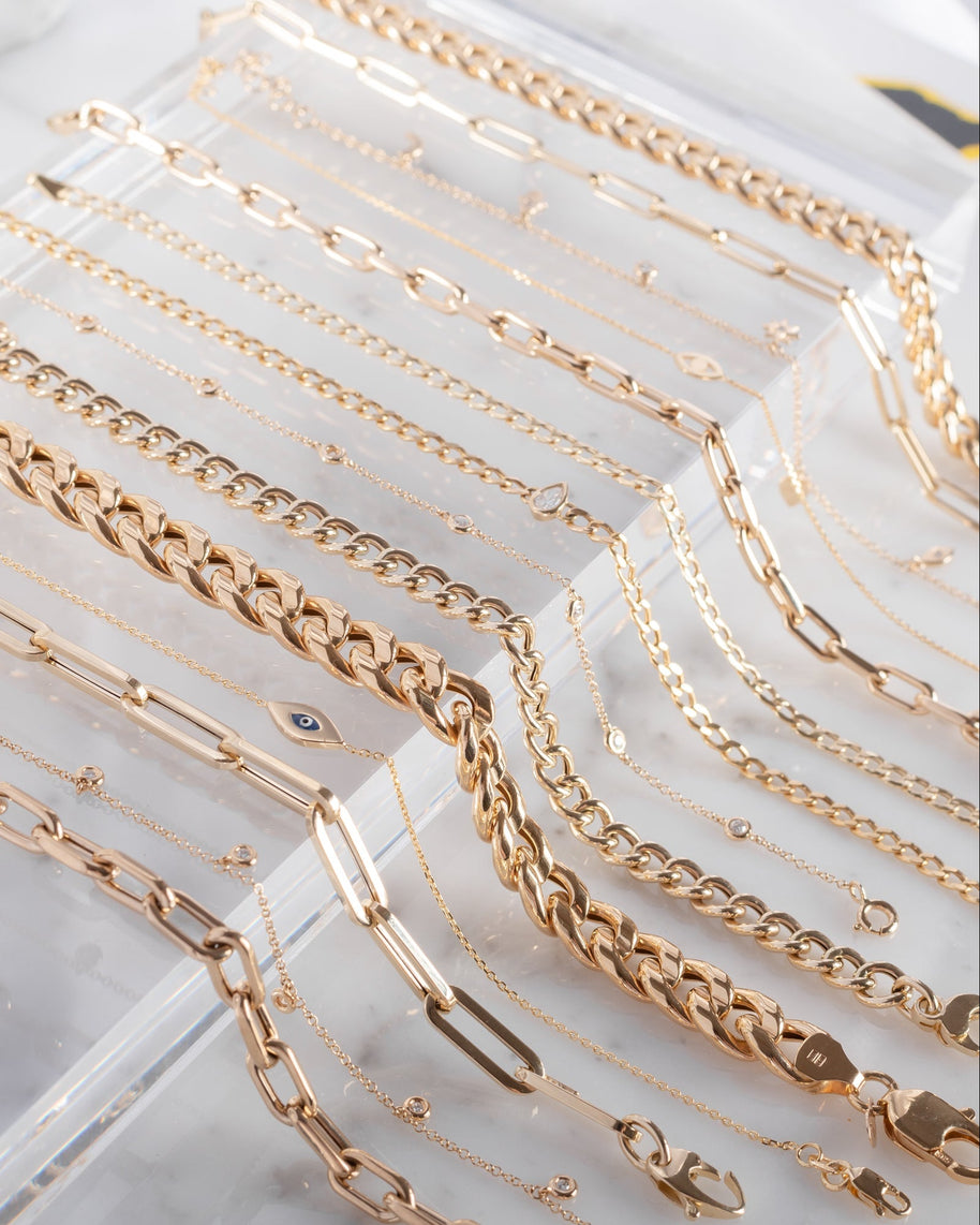 Zoe Lev 14k Gold Large Paper Clip Chain Bracelet