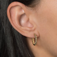 Zoe Lev 14K Gold Twist Huggie Earrings