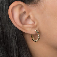 Zoe Lev 14K Gold Twist Huggie Earrings