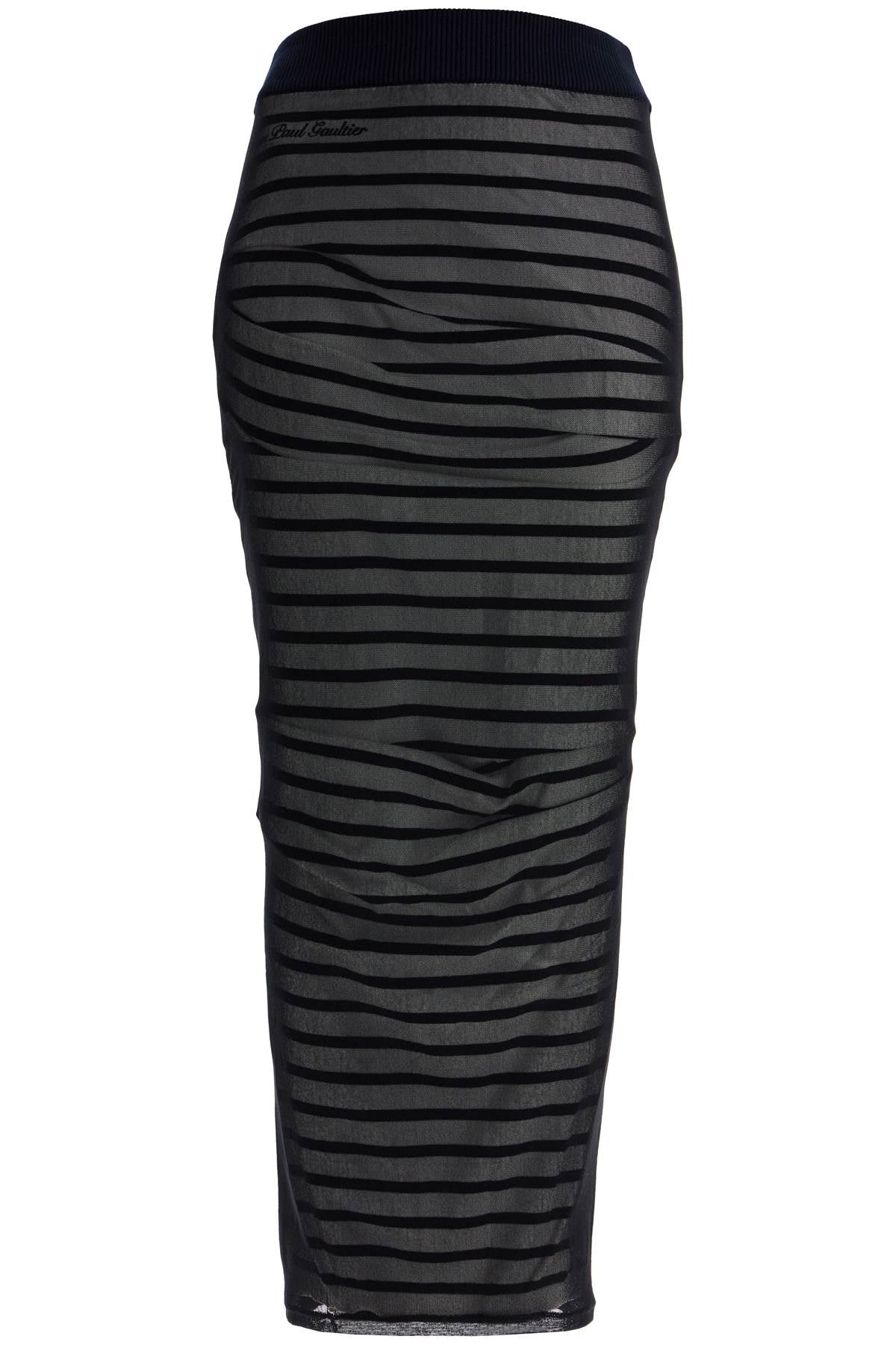 JEAN PAUL GAULTIER Striped Skirt In Technical Knit And Tulle