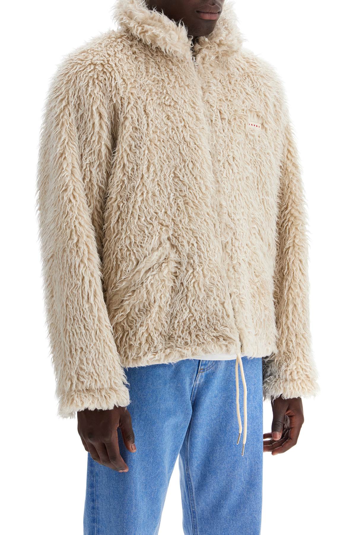 Marni Faux Fur Jacket With Removable Hood