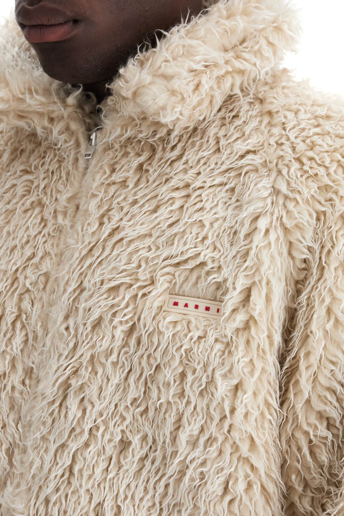 Marni Faux Fur Jacket With Removable Hood