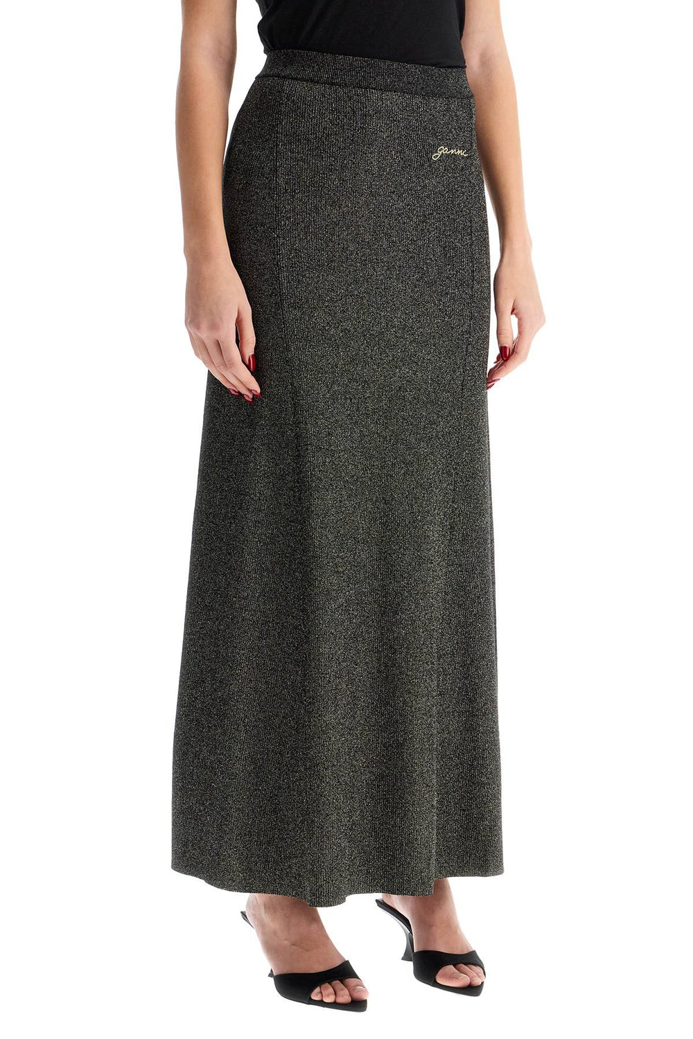 Ganni Lurex Knit Midi Skirt