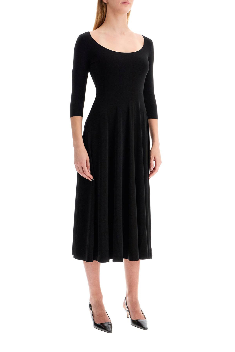 Norma Kamali Reversible Neckline Midi Dress