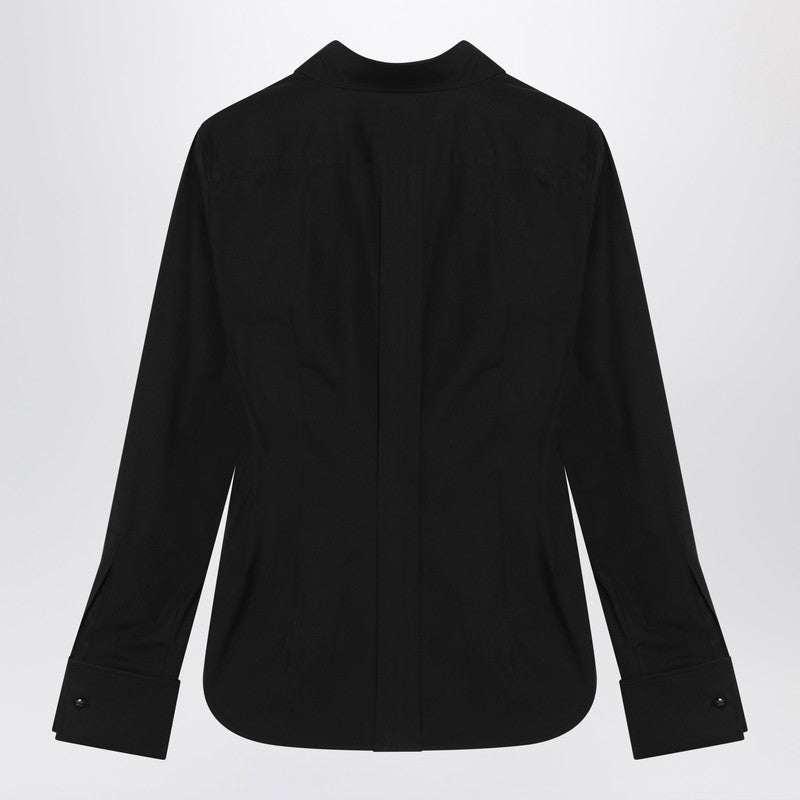 Max Mara Black Cotton Shirt With Logo