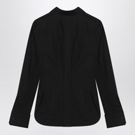 Max Mara Black Cotton Shirt With Logo