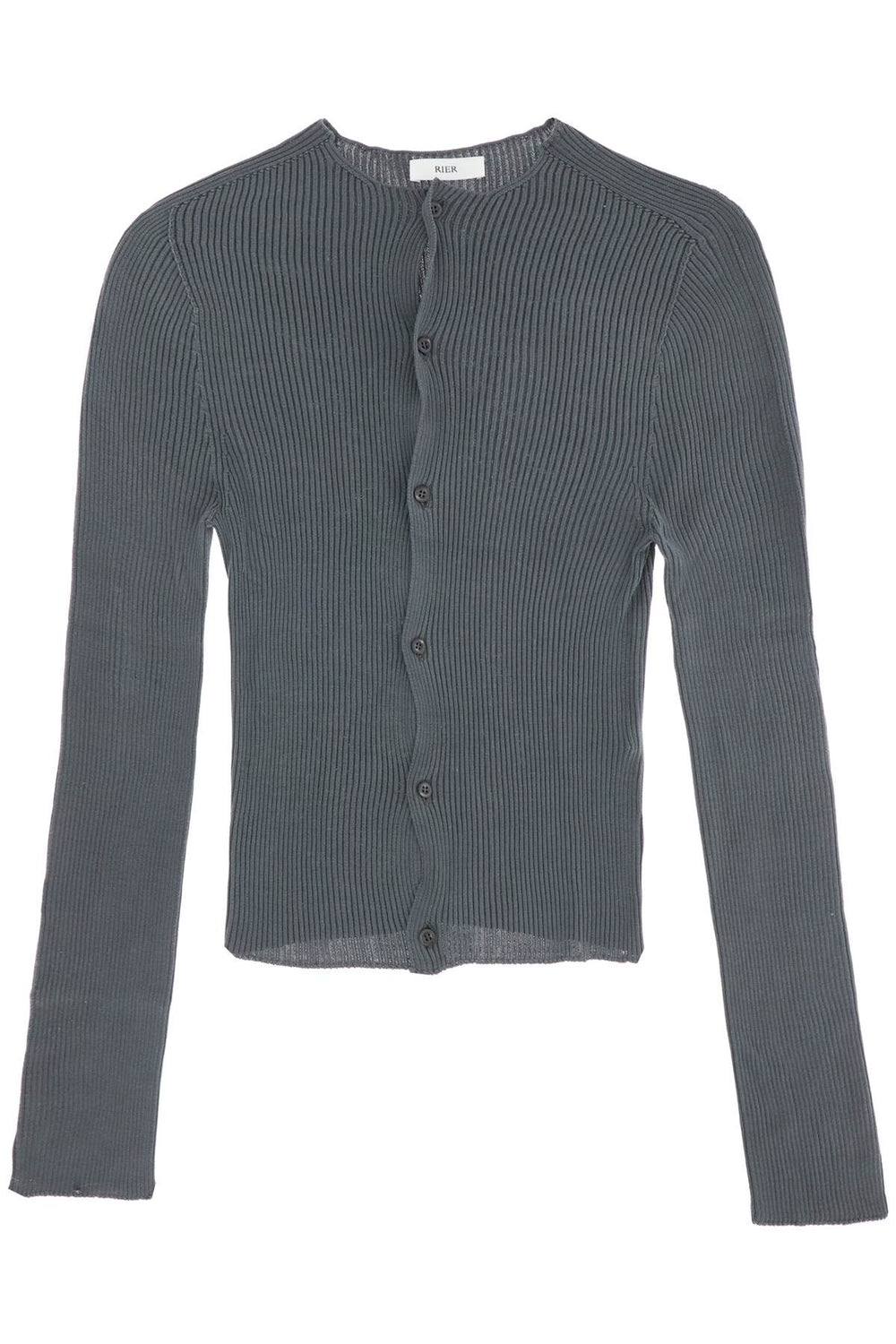 RIER Fitted Ribbed Silk Cardigan