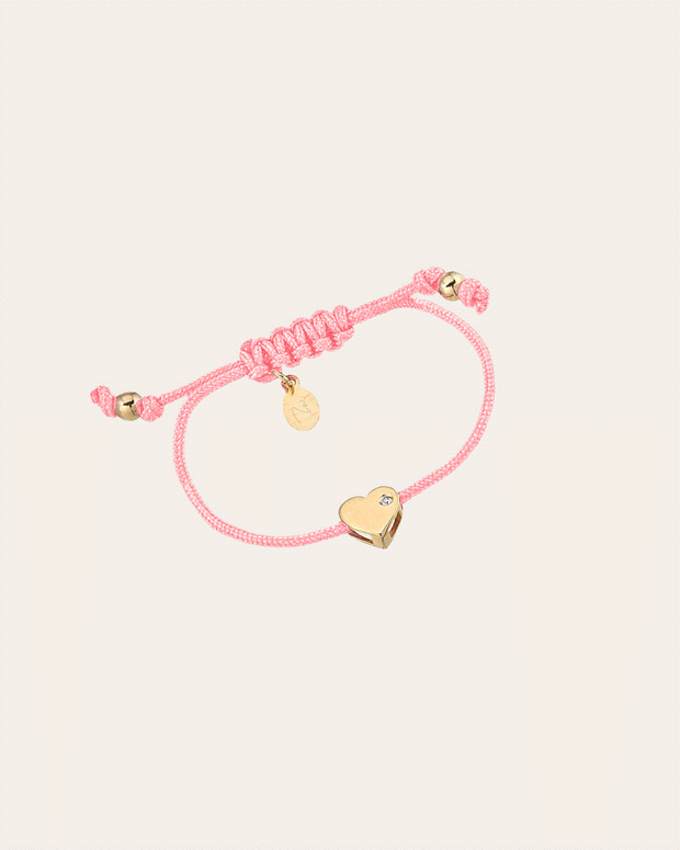 Zoe Lev Kids Heart With Diamond Fortune Bracelet