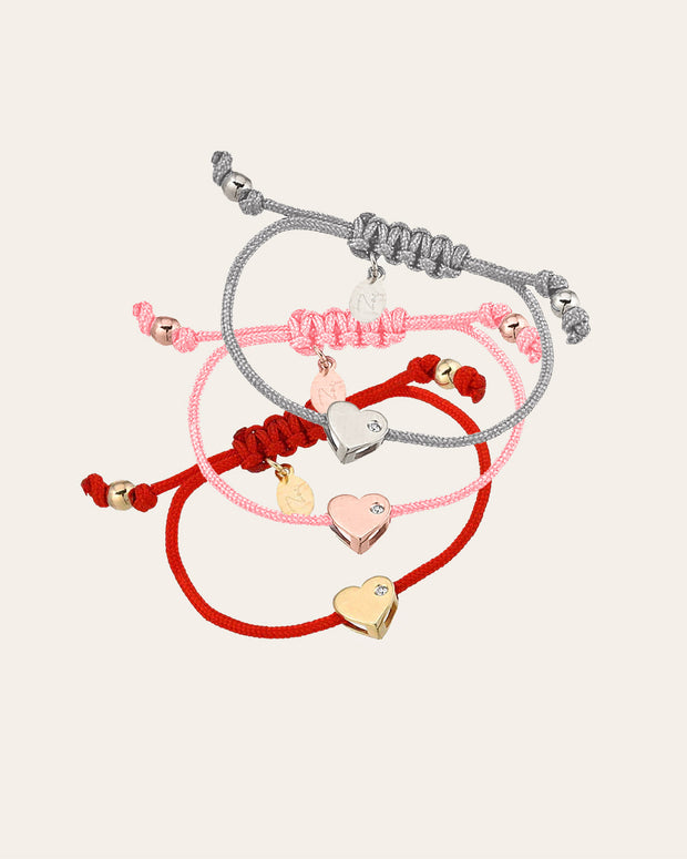 Zoe Lev Kids Heart With Diamond Fortune Bracelet