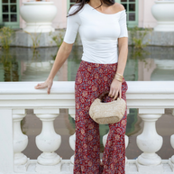 KiraGrace PORTOFINO TRAVEL PANT: RED MOTIF