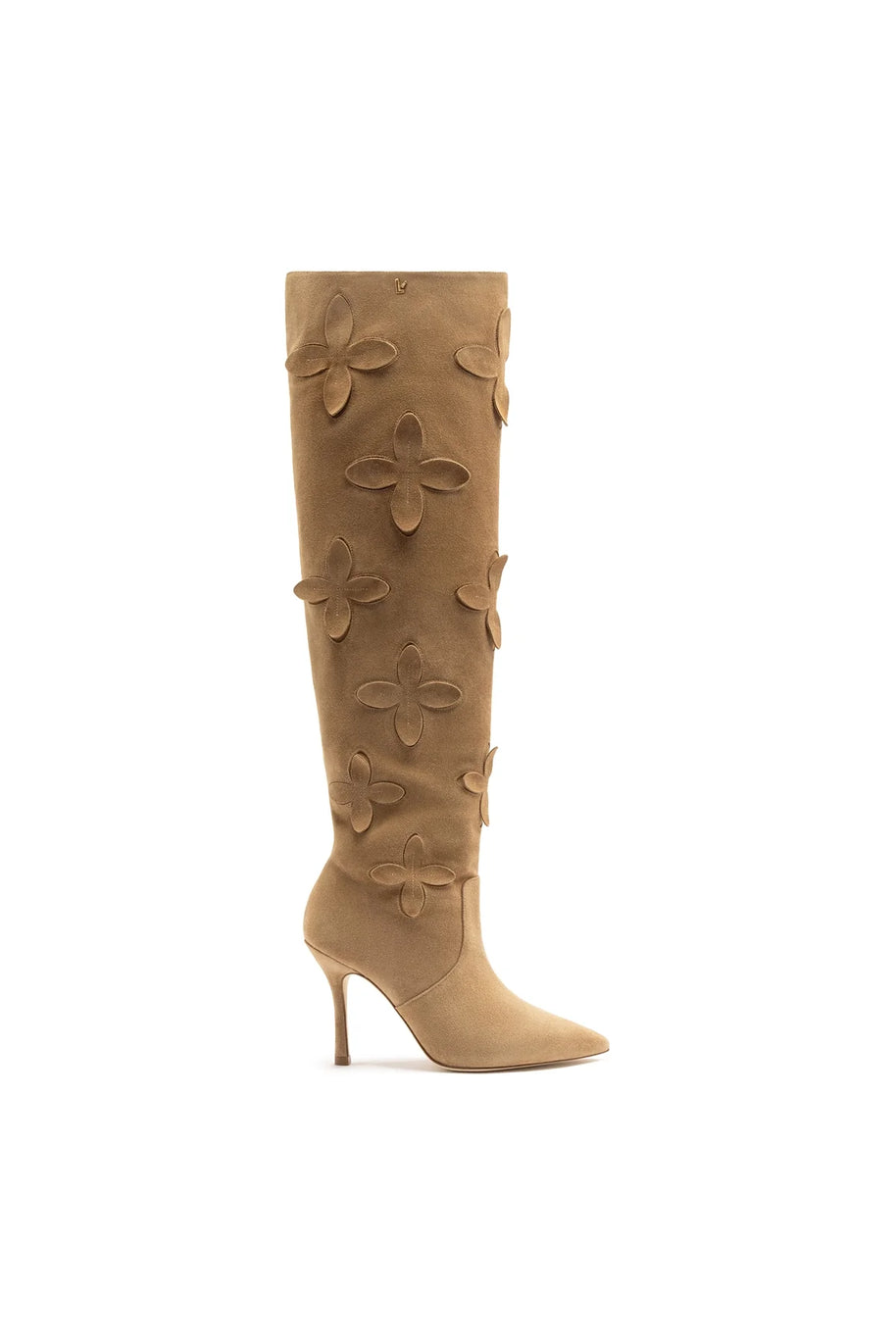 Larroude Julia Boot In Peanut Suede