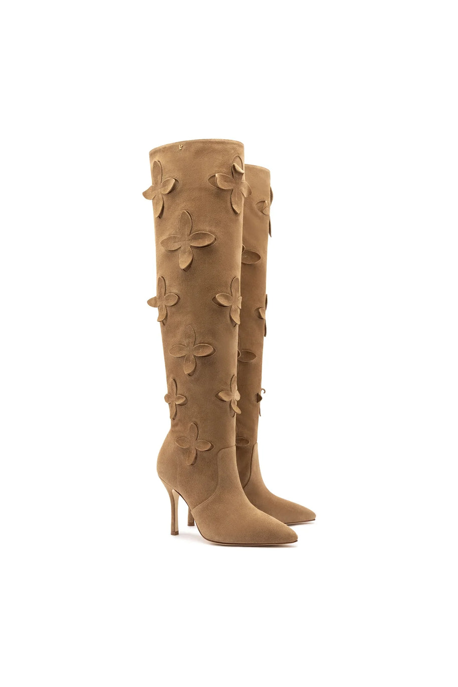 Larroude Julia Boot In Peanut Suede
