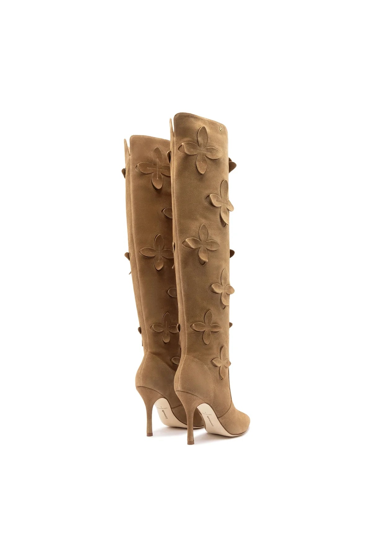 Larroude Julia Boot In Peanut Suede