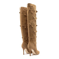 Larroude Julia Boot In Peanut Suede