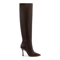Larroude Kate Hi Boot In Brown Leather