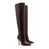 Larroude Kate Hi Boot In Brown Leather