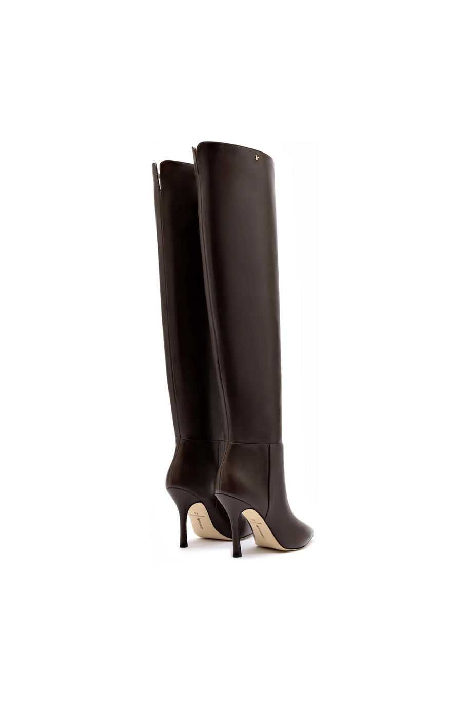 Larroude Kate Hi Boot In Brown Leather
