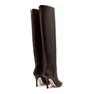 Larroude Kate Hi Boot In Brown Leather