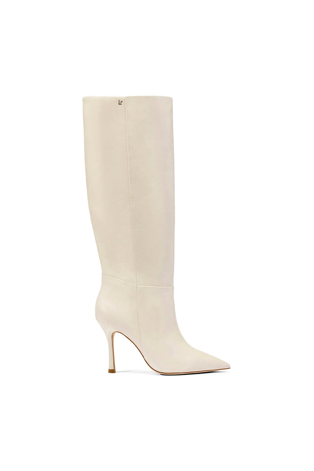 Larroude Kate Boot In Ivory Leather