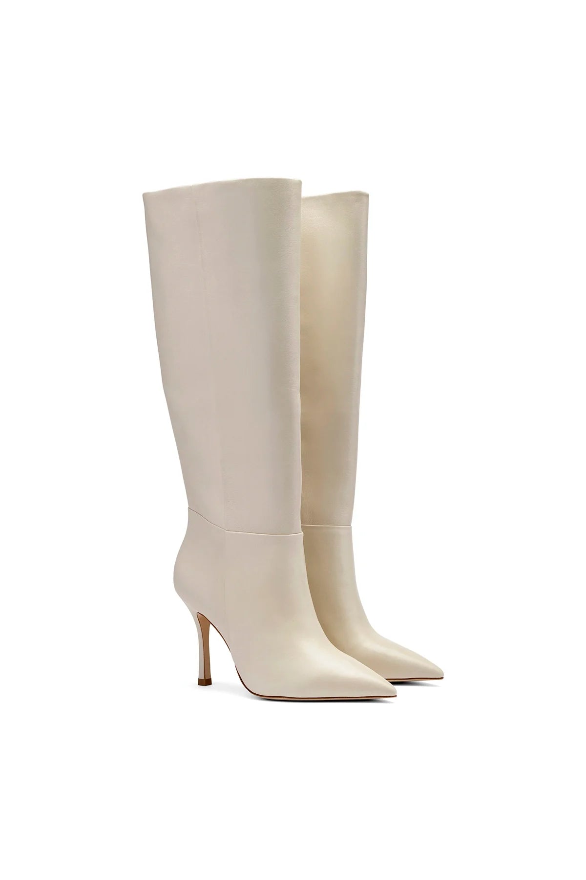 Larroude Kate Boot In Ivory Leather