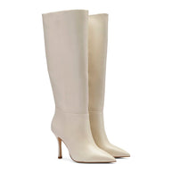 Larroude Kate Boot In Ivory Leather