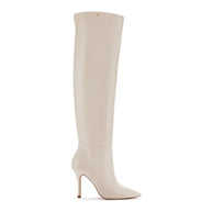Larroude Kate Hi Boot In Ivory Leather