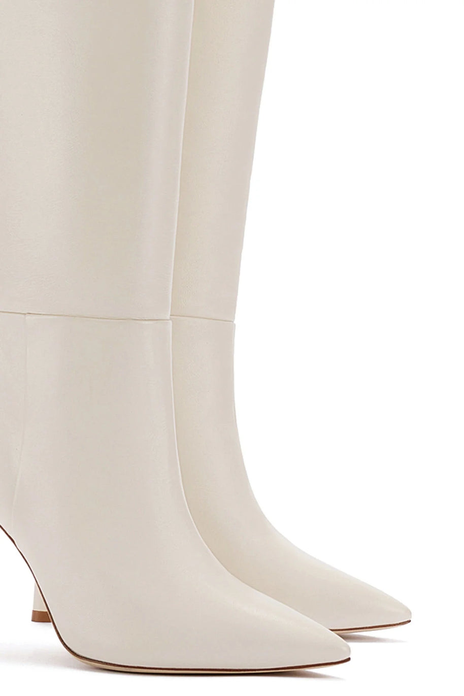 Larroude Kate Hi Boot In Ivory Leather