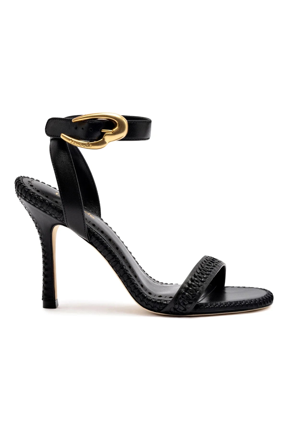 Larroude Verona Sandal In Black Leather