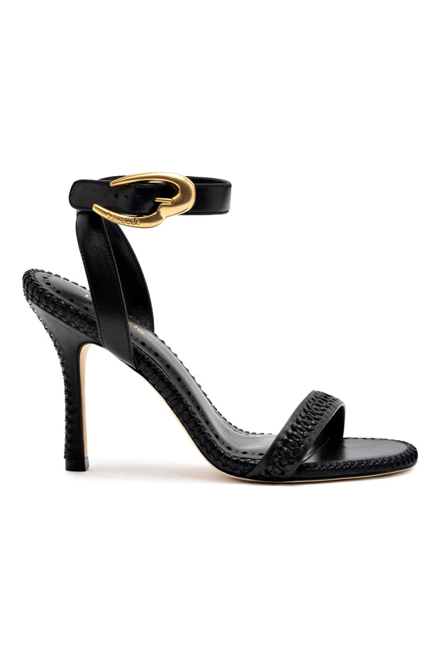 Larroude Verona Sandal In Black Leather