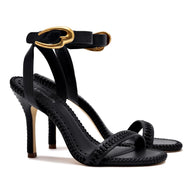 Larroude Verona Sandal In Black Leather