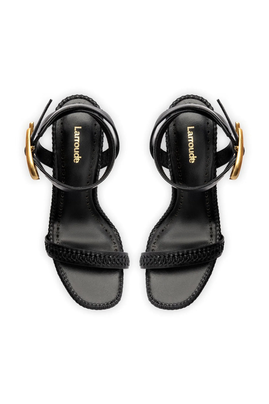 Larroude Verona Sandal In Black Leather