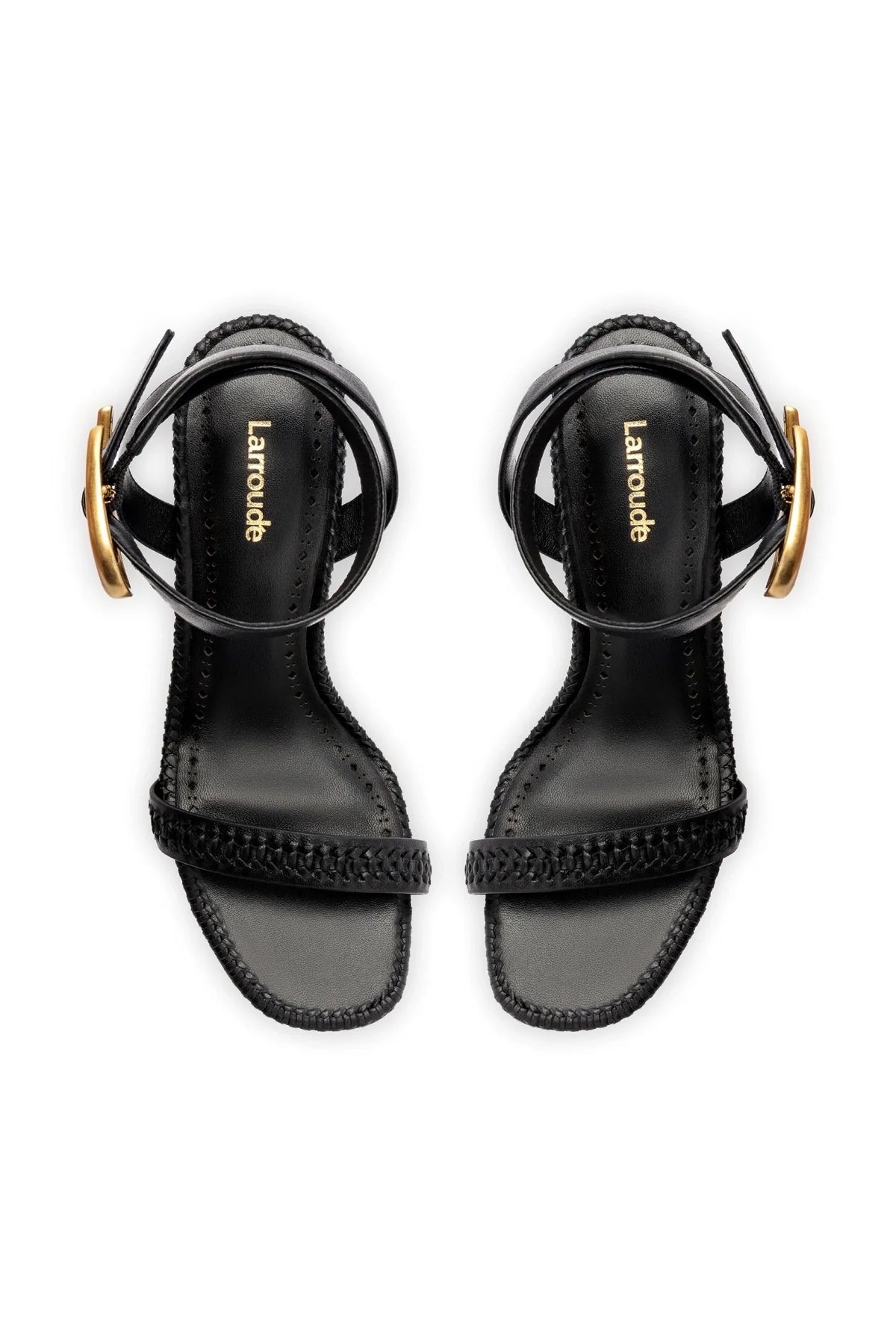 Larroude Verona Sandal In Black Leather