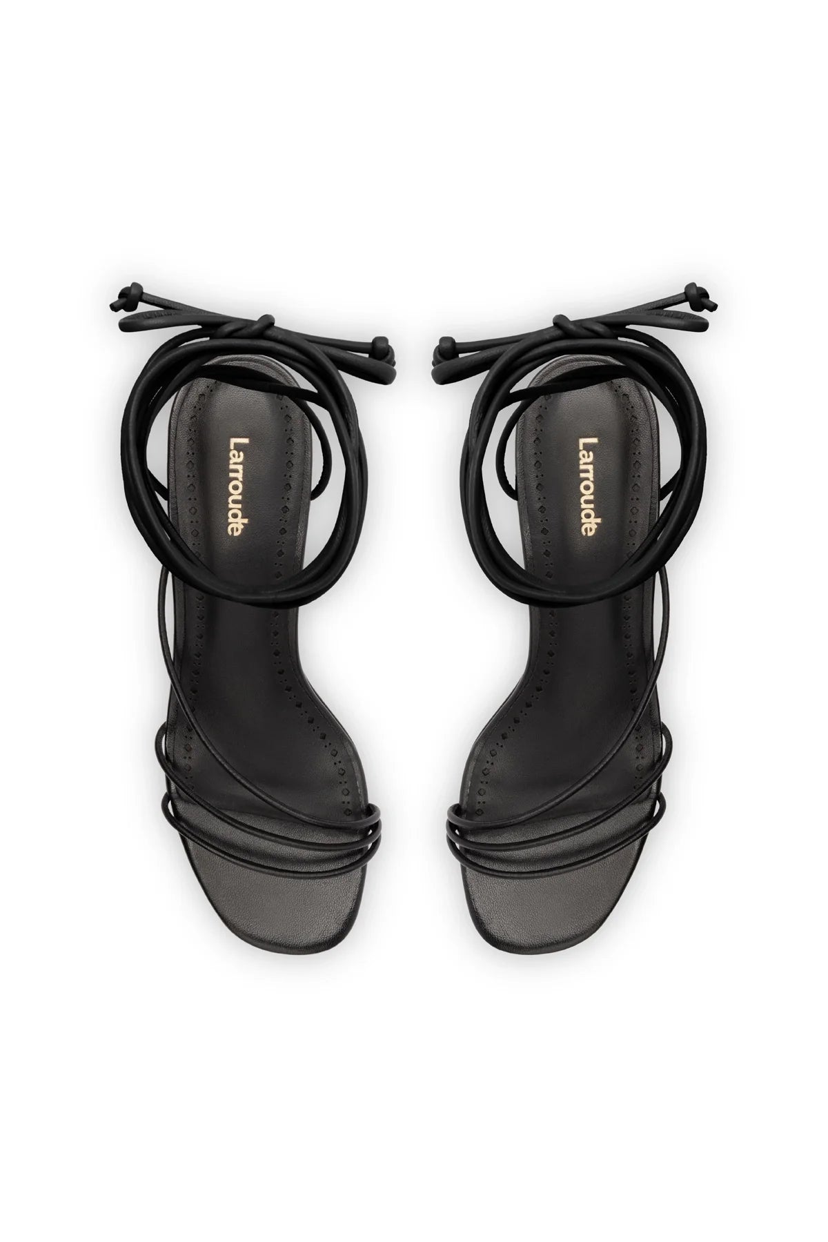 Larroude Sara Sandal In Black Leather