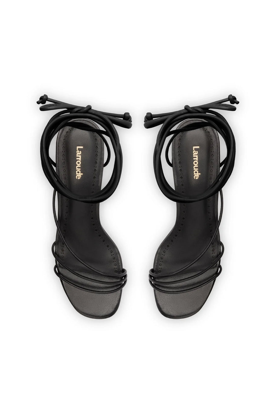 Larroude Sara Sandal In Black Leather