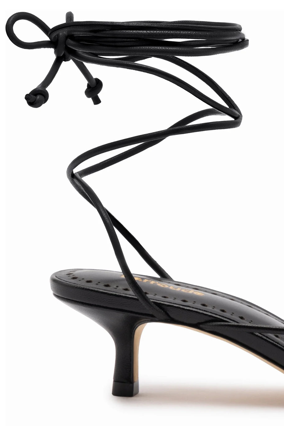 Larroude Sara Sandal In Black Leather