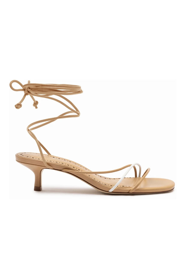 Larroude Sara Sandal In Tan Leather