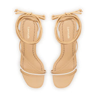 Larroude Sara Sandal In Tan Leather