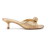 Larroude Valerie Mule In Gold Metallic Leather